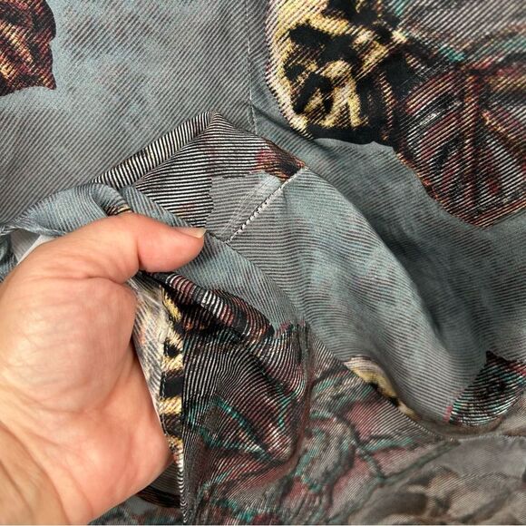 Garnet Hill Olivia A-Line 100% Silk Dress Floral Scoop Neck Short Sleeve Sz 04 - Picture 15 of 16